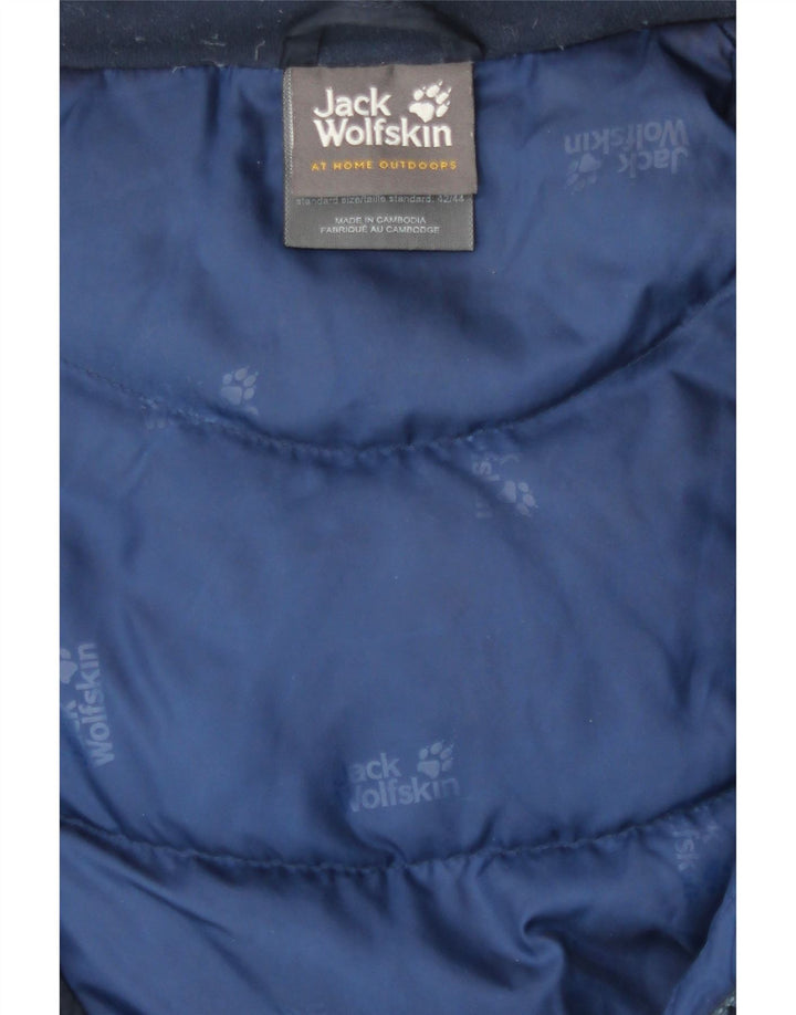 Jack Wolfskin Dame Hætte Polstret Frakke UK 14/16 Large Navy Blue Polyester