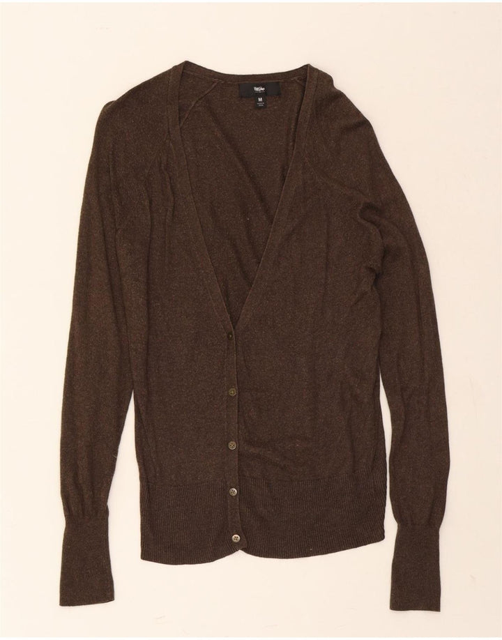 MOSSIMO Womens Cardigan Sweater UK 14 Medium Brown Nylon Vintage Mossimo and Second-Hand Mossimo from Messina Hembry 