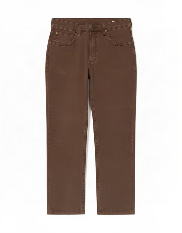 Lee Mens Brooklyn Straight Jeans W33 L32 Brun Bomuld