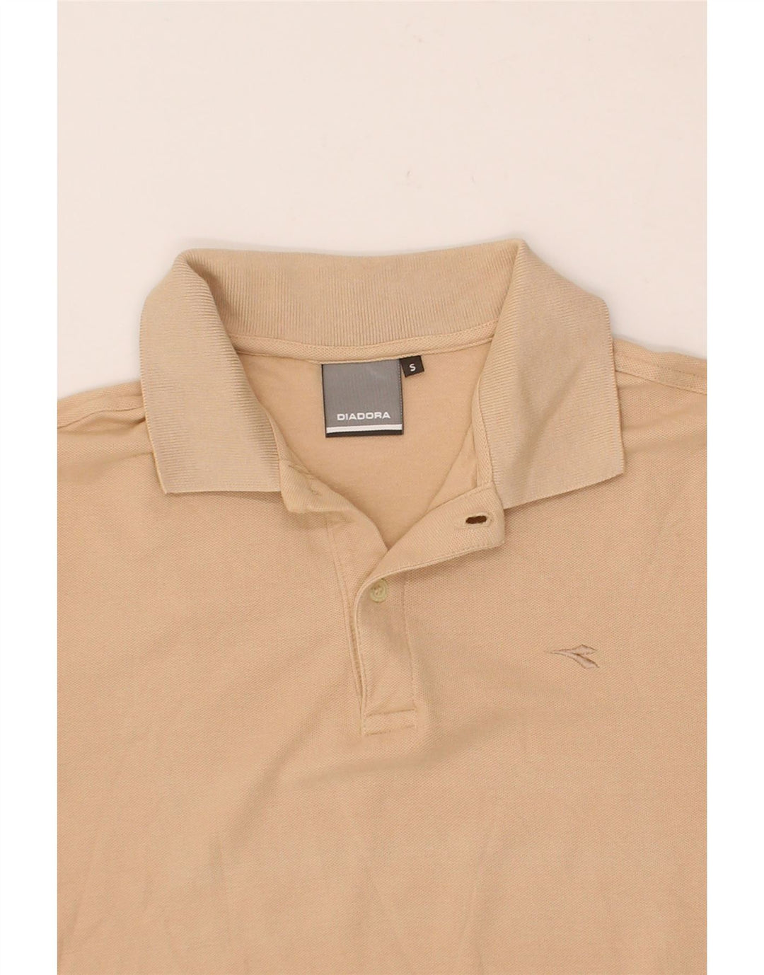 DIADORA Mens Polo Shirt Small Beige Cotton Vintage Diadora and Second-Hand Diadora from Messina Hembry 