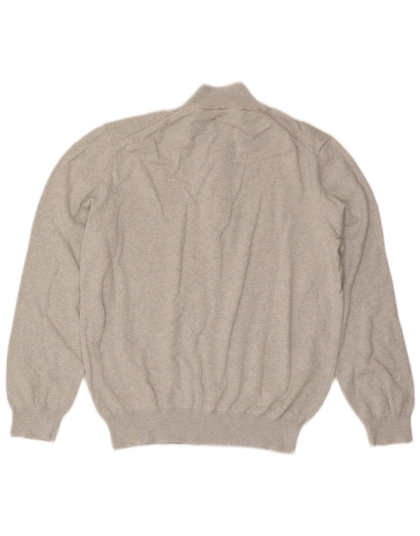 Besætningstøj Herre Zip Neck Jumper Sweater XL Grå Bomuld