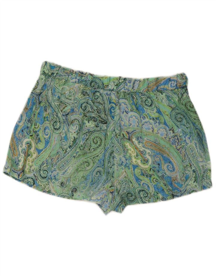 Zara Dame Hot Pants Medium W28 Grøn Paisley Polyester