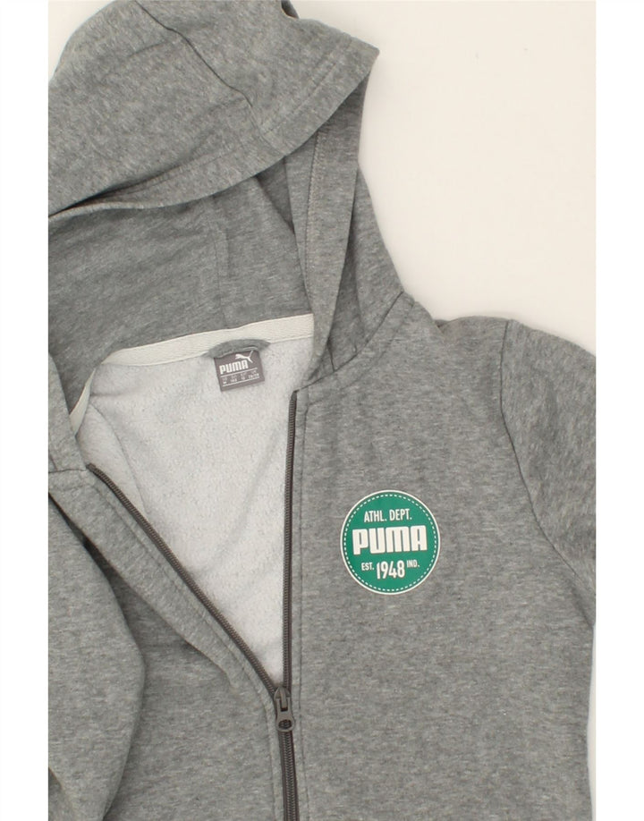 PUMA Boys Zip Hoodie Sweater 9-10 Years Medium  Grey Cotton Vintage Puma and Second-Hand Puma from Messina Hembry 