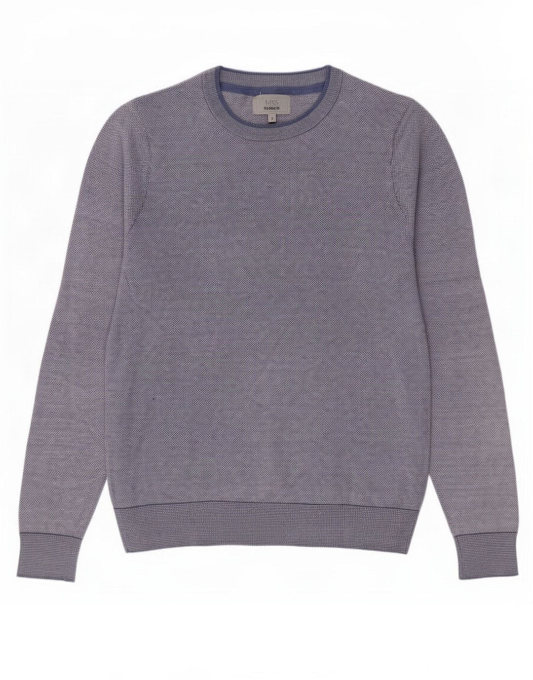 Marks & Spencer herre skræddersyet pasform rund hals sweater lille blå
