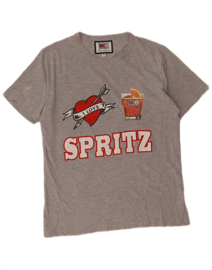 MC2 SAINT BARTH Herre grafisk T-shirt top lille grå bomuld