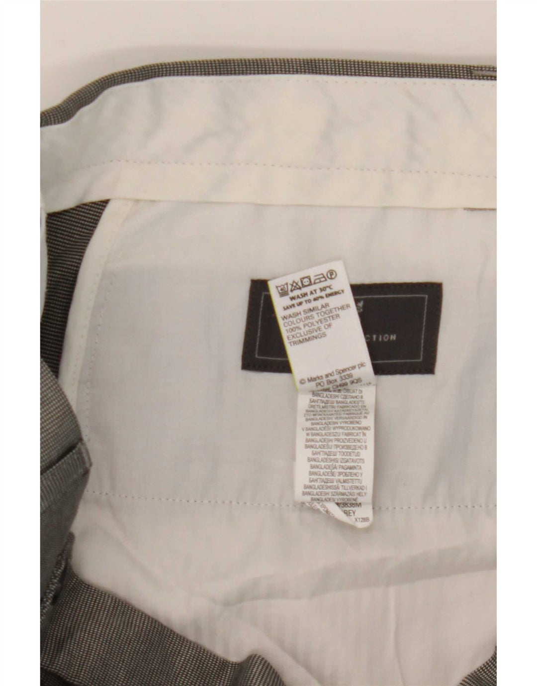 Marks & Spencer Herre Regular Fit Suit Bukser W36 L31 Grå polyester