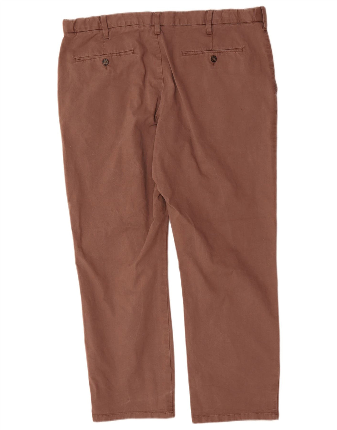 Marks & Spencer Herre Lige Regular Chino Bukser W40 L29 Brun Bomuld