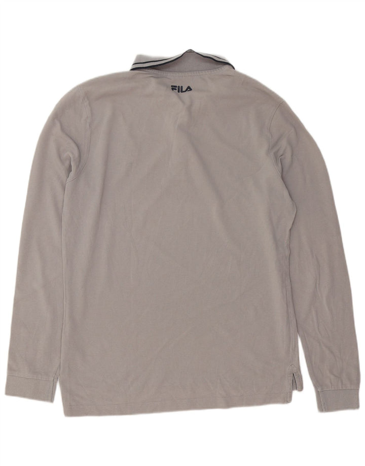 Fila Langærmet Polo Shirt til mænd Stor grå bomuld
