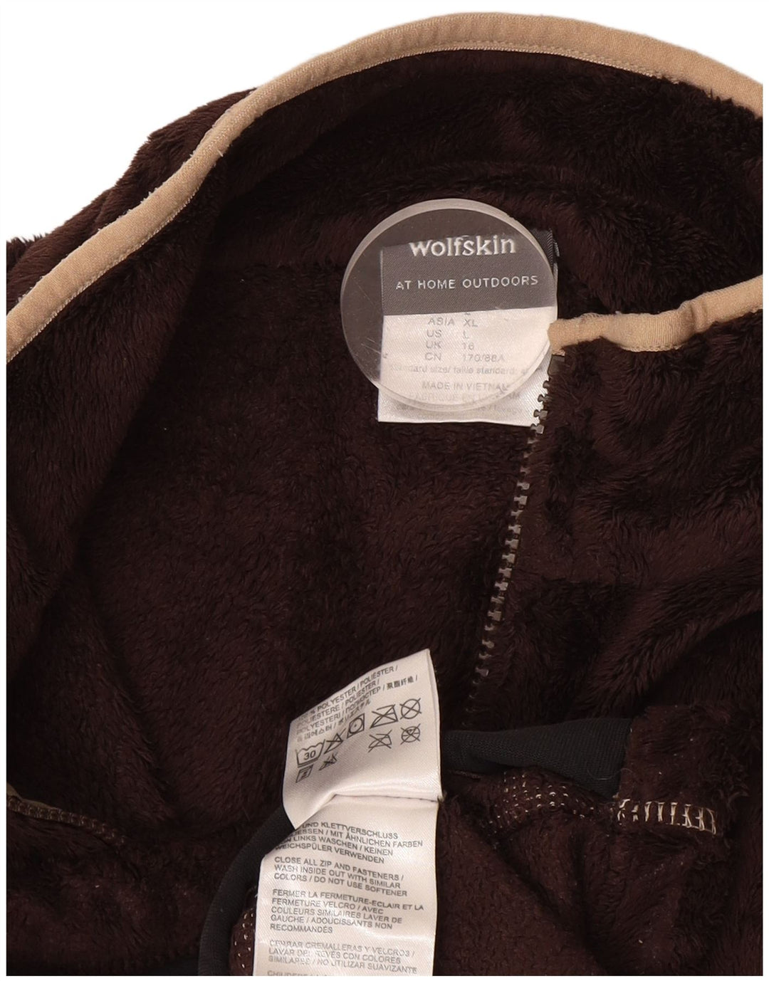 Jack Wolfskin Dame Fleecejakke UK 16 Stor Brun Polyester