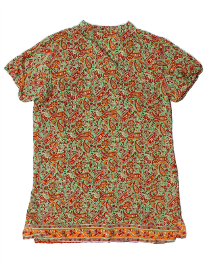 VINTAGE Womens Shift Dress UK 14 Medium Green Paisley Vintage Vintage and Second-Hand Vintage from Messina Hembry 