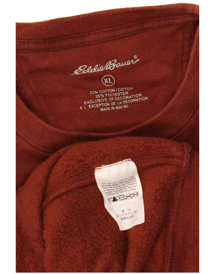 EDDIE BAUER Grafisk sweatshirt til mænd XL Brun bomuld