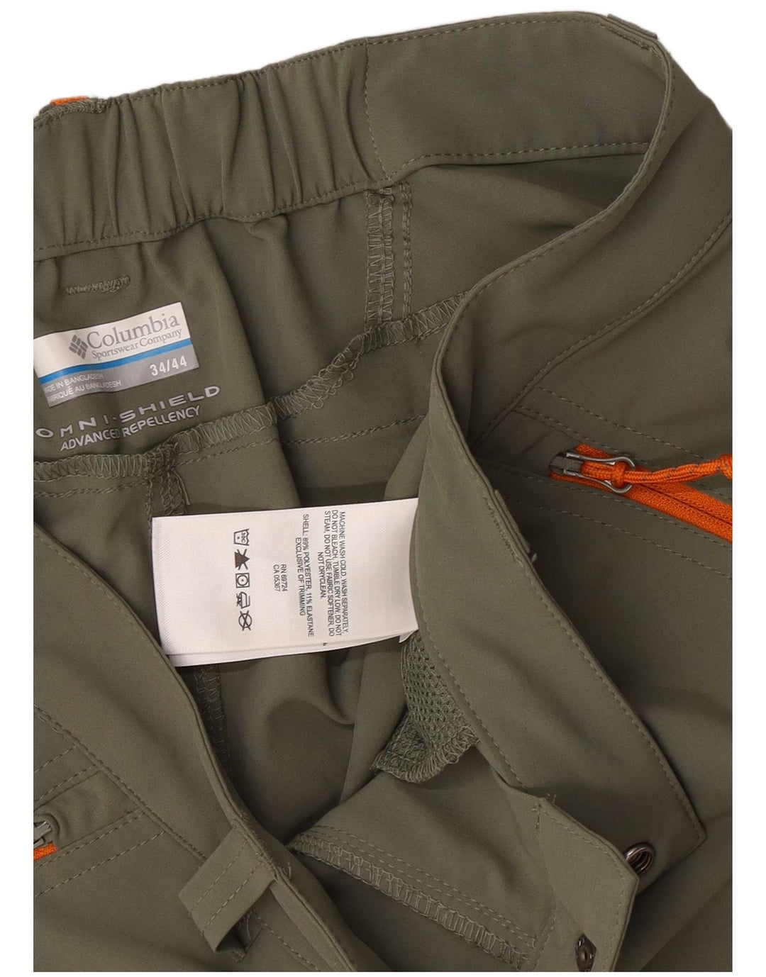 Columbia Herre Omni-Shield Cargo Shorts W34 Large Khaki Polyester