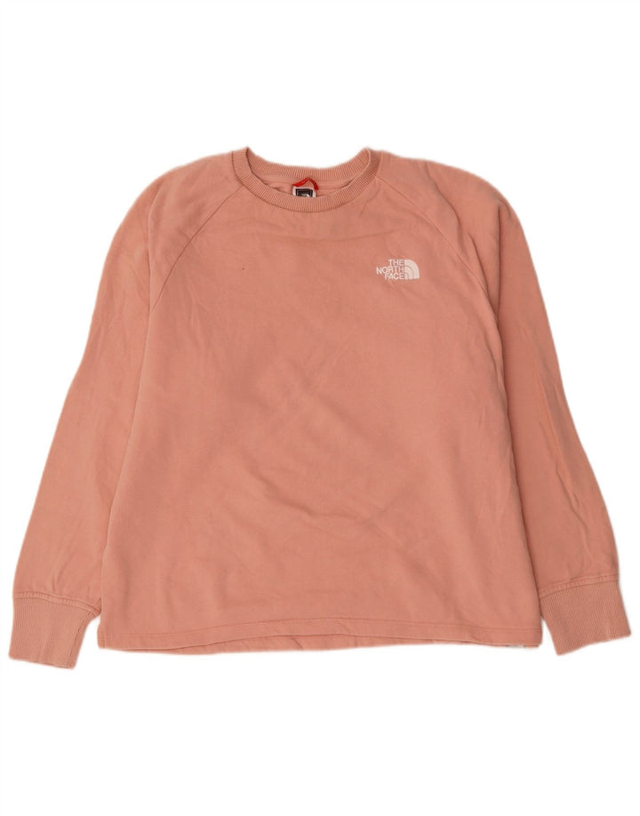 THE NORTH FACE Dame Oversized Sweatshirt Jumper UK 16 Stor Pink Bomuld