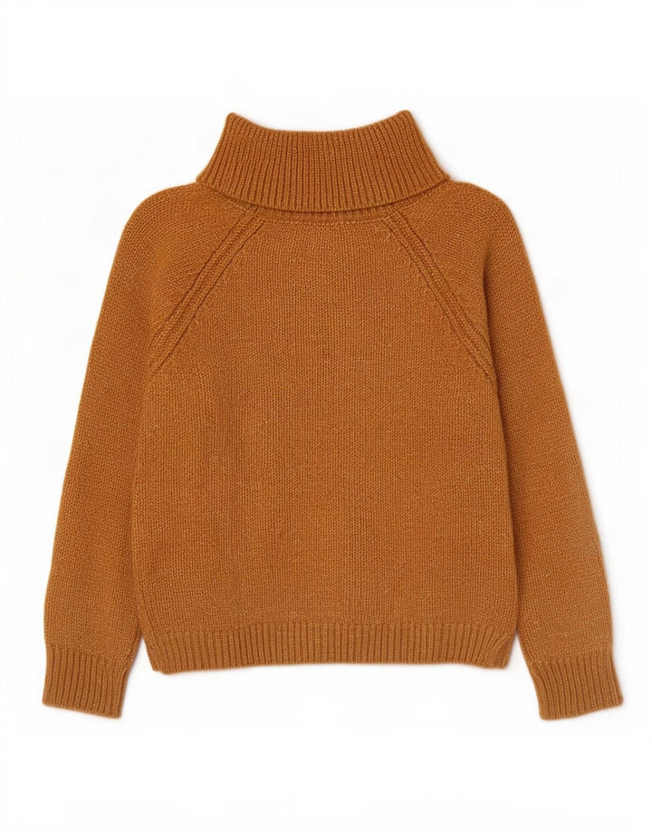Massimo Dutti Dame Roll Neck Jumper Sweater UK 14 Medium Brun Akryl