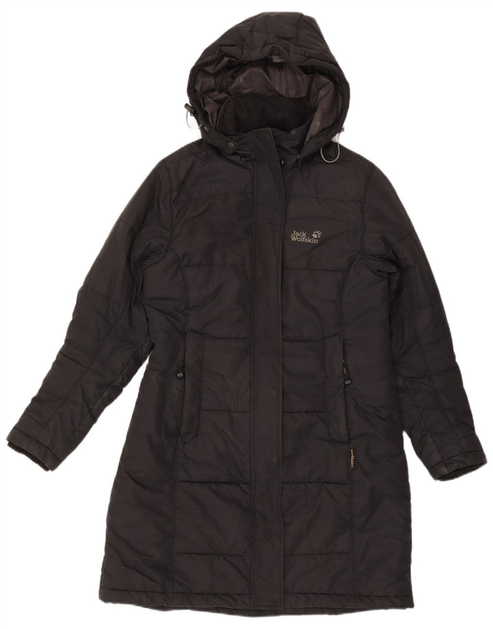 Jack Wolfskin Dame Hætte Polstret Frakke UK 10 Small Black Polyester