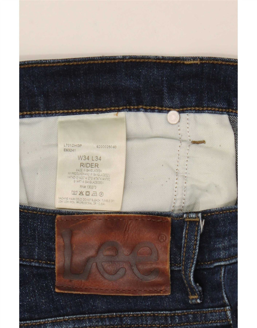Lee Herre Rider Slim Jeans W34 L34 Blå Bomuld