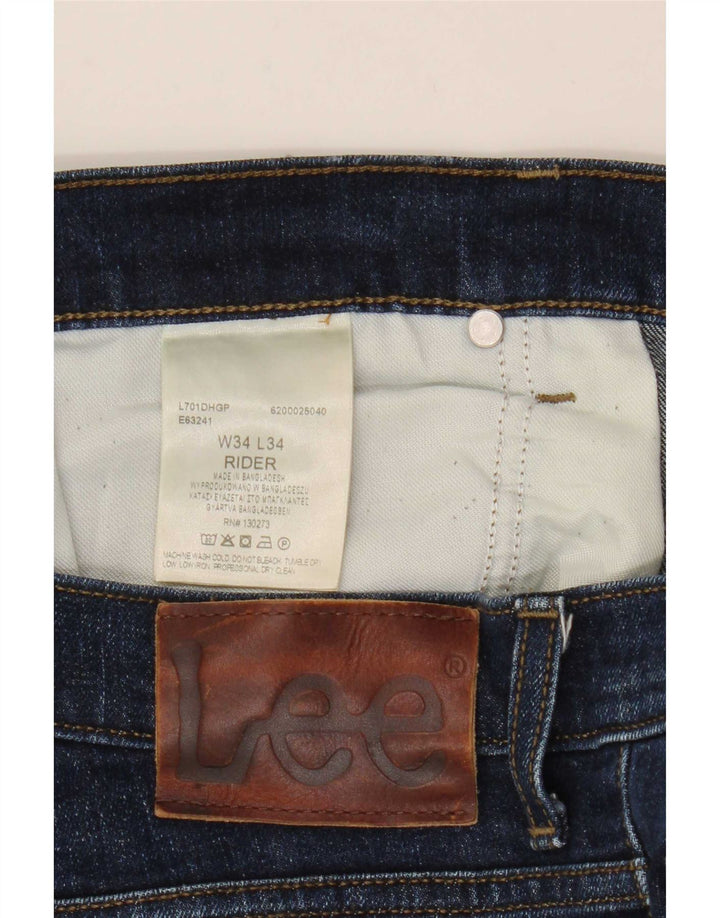 Lee Herre Rider Slim Jeans W34 L34 Blå Bomuld