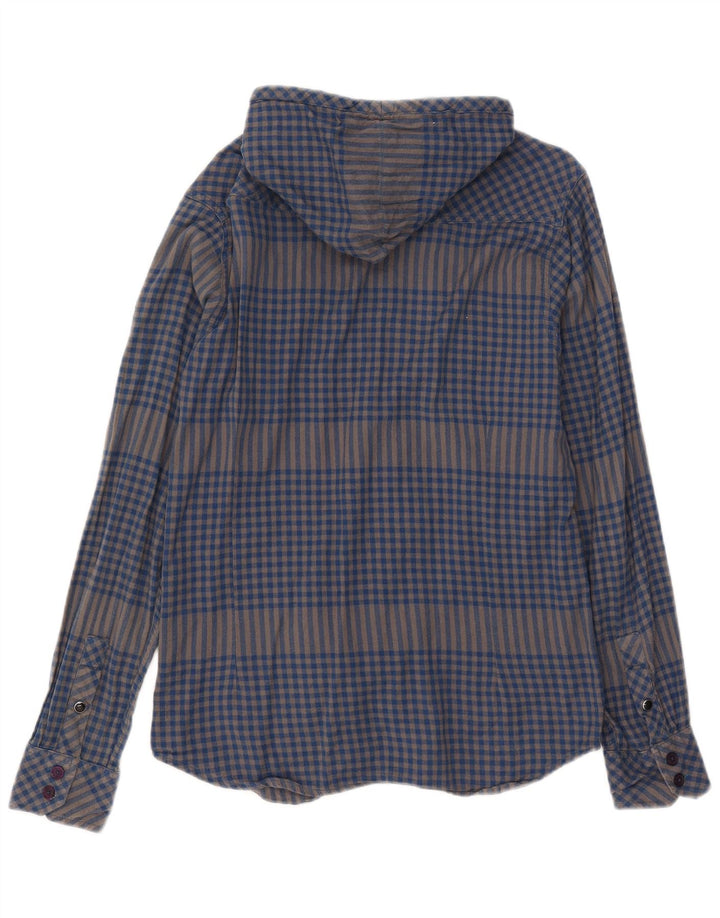 Quiksilver herre skovhugger flannel skjorte lille blå Gingham bomuld