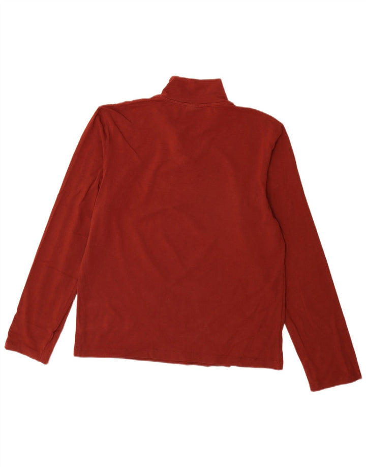 Trussardi Jeans Herre Zip Neck Pullover Træningsdragt Top Stor rødbrun