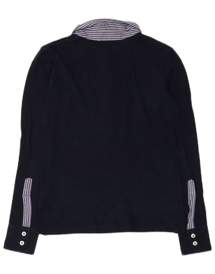 Fred Perry Dame Rugby Polo Shirt UK 12 Mellem marineblå stribet