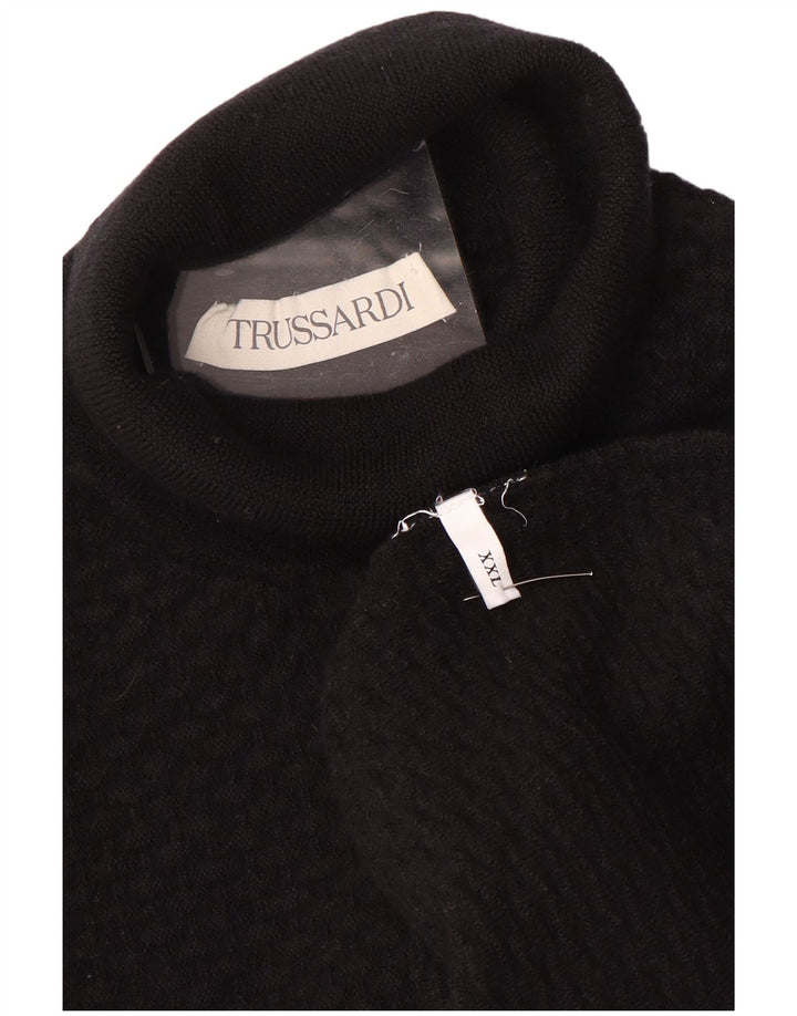 TRUSSARDI Dame Rullehals Sweater UK 20 2XL Sort