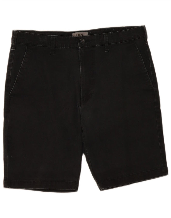 Marks & Spencer Herre Chino Shorts W32 Medium Sort Bomuld