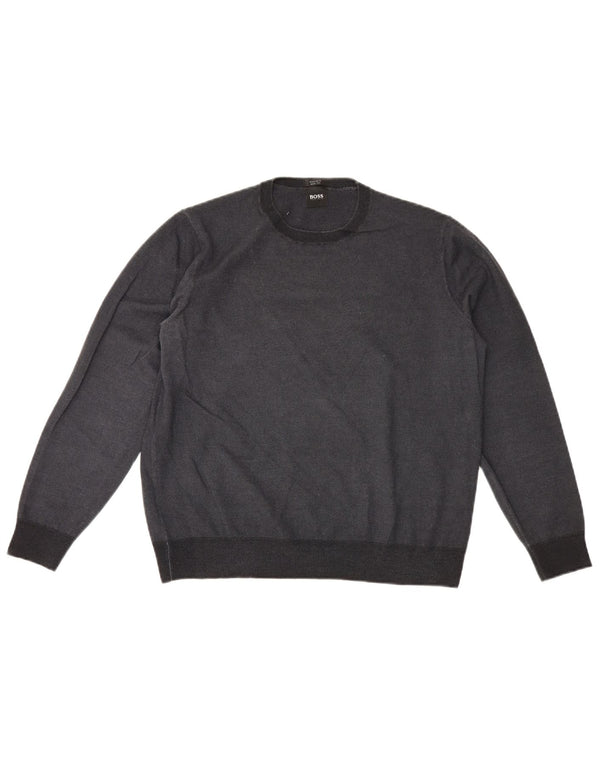 Hugo Boss Dame Jumper Sweater UK 18 XL Grå Uld