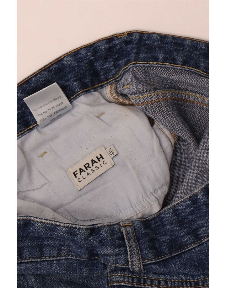 Farah Womens Classic Fit Cropped Jeans W32 L24 Blå Bomuld