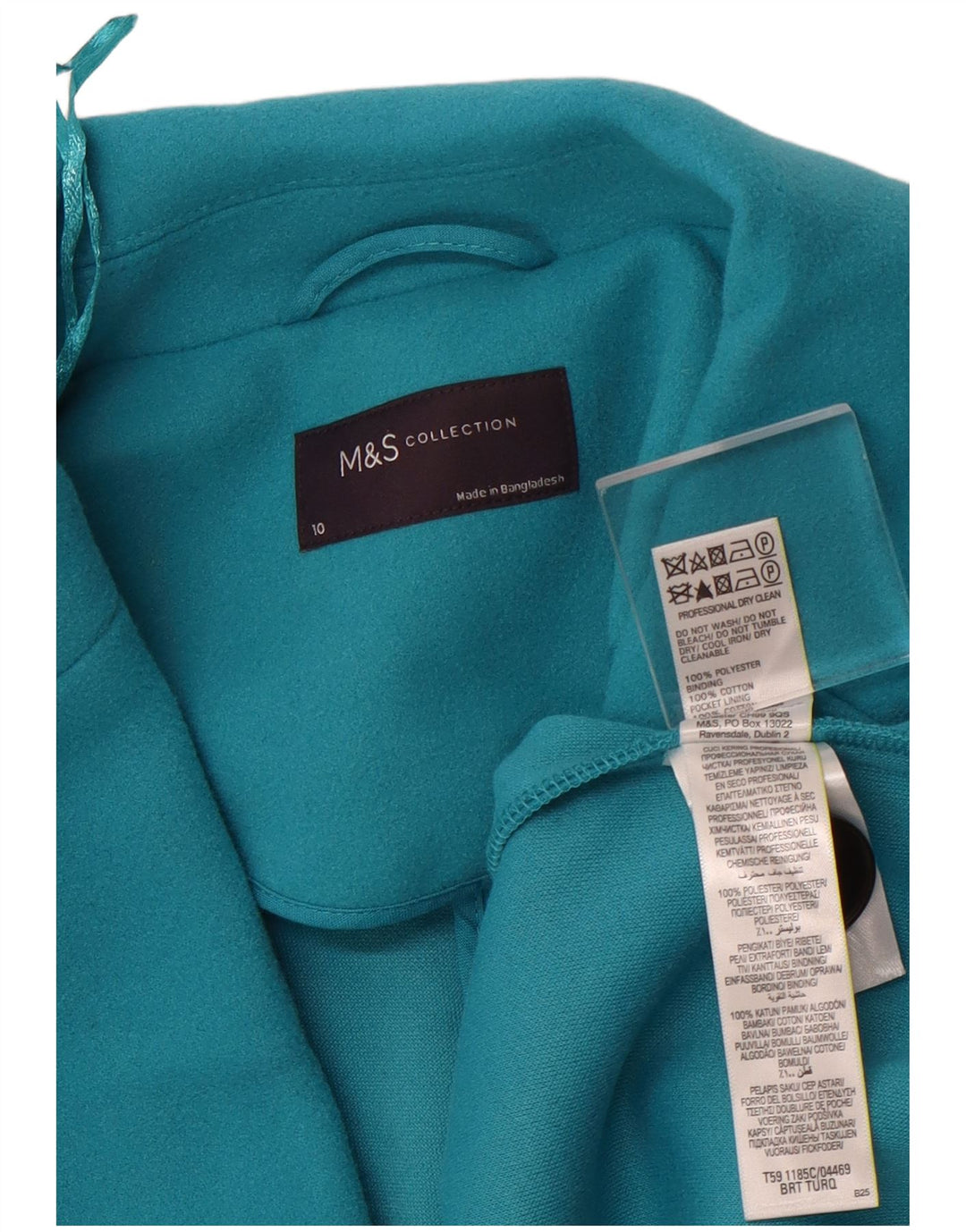 MARKS & SPENCER Dameoverfrakke UK 10 Lille blå polyester