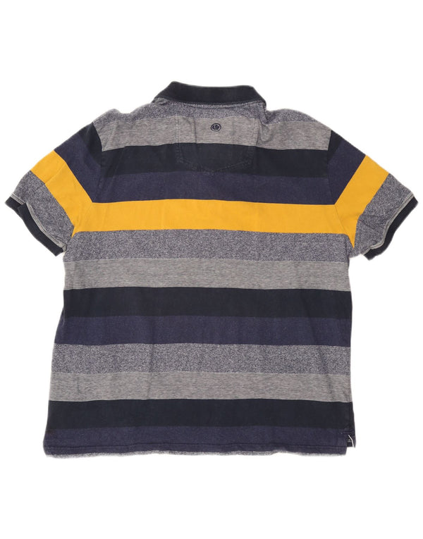 FAT FACE Poloshirt til mænd 2XL marineblå stribet bomuld