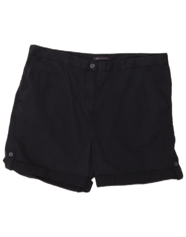 Marks & Spencer Chino Shorts til kvinder UK 18 XL W38 Marineblå Bomuld