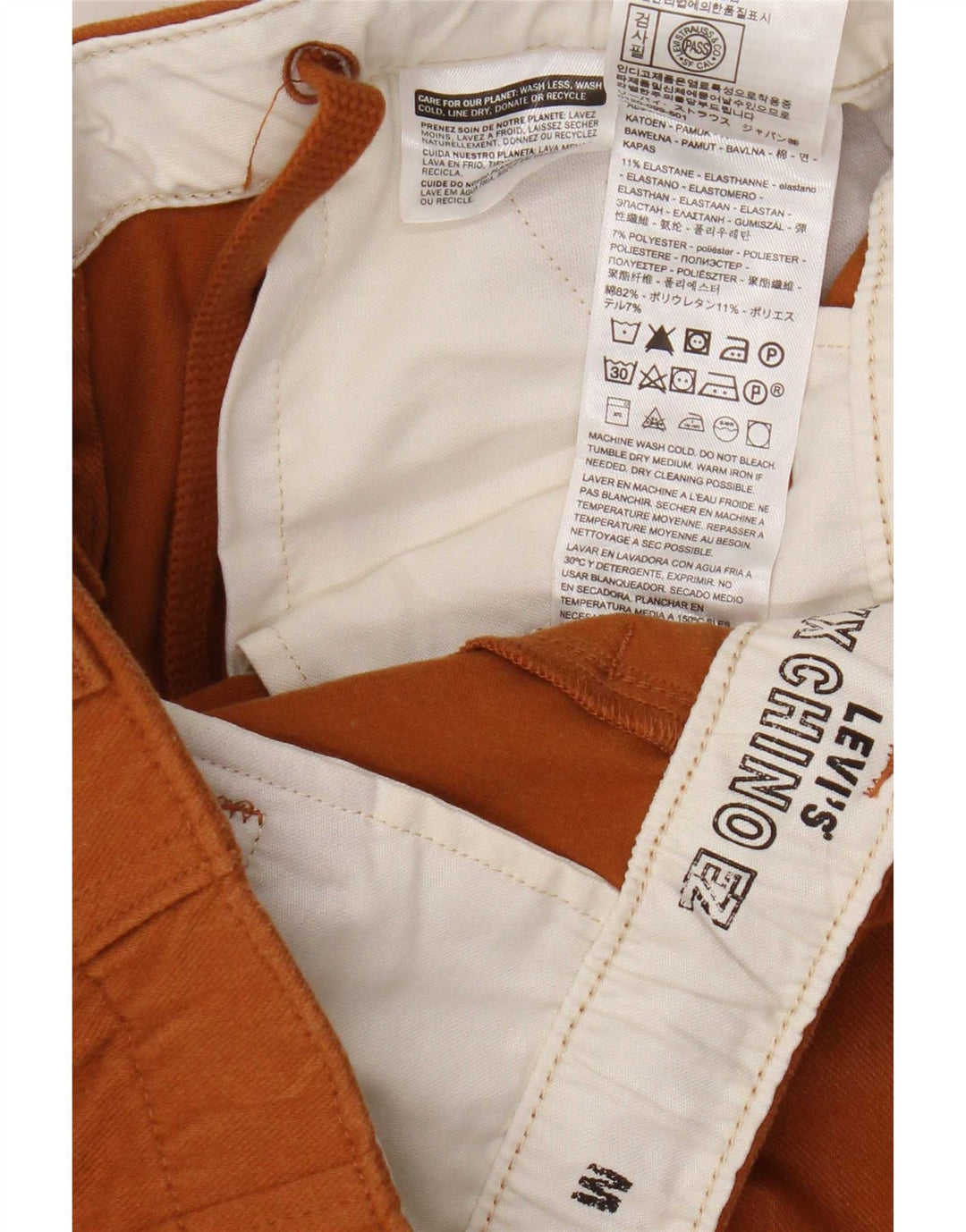Levi's Herre tilspidsede Chinobukser Medium W32 L31 Orange Bomuld