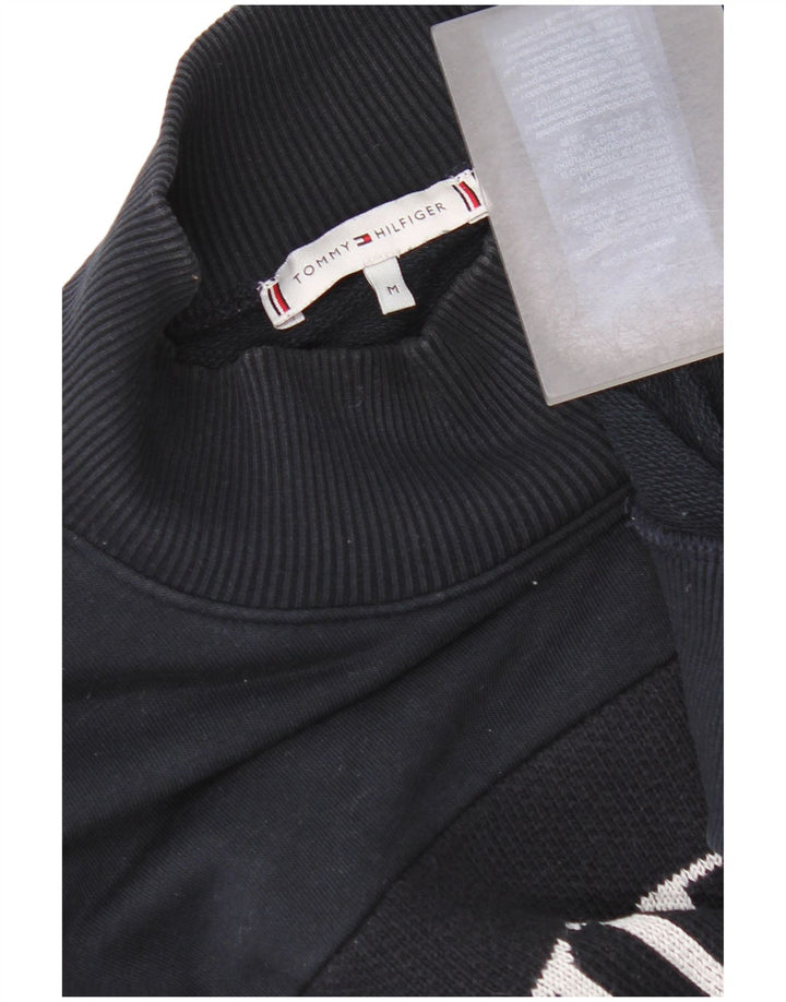 Tommy Hilfiger Dame Grafisk Sweatshirt Jumper UK 14 Medium Sort Bomuld