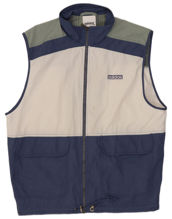 ADIDAS Herre Gilet UK 42/44 Stor flerfarvet Colourblock Polyester