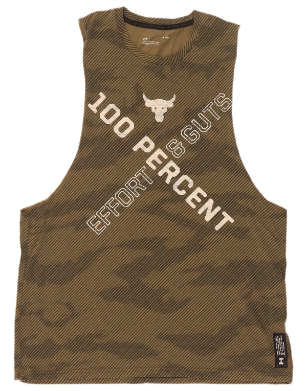 Under Armour Mens Graphic Vest Top Large Khaki Camouflage Cotton