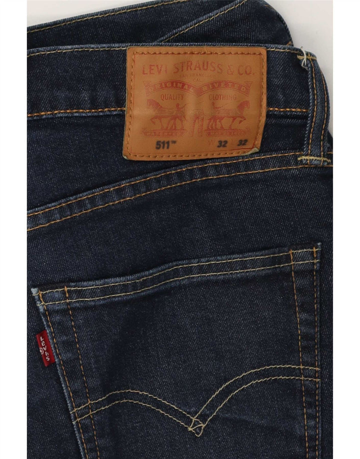 Levi's Herre 511 Slim Jeans W32 L28 Navy Blue Cotton
