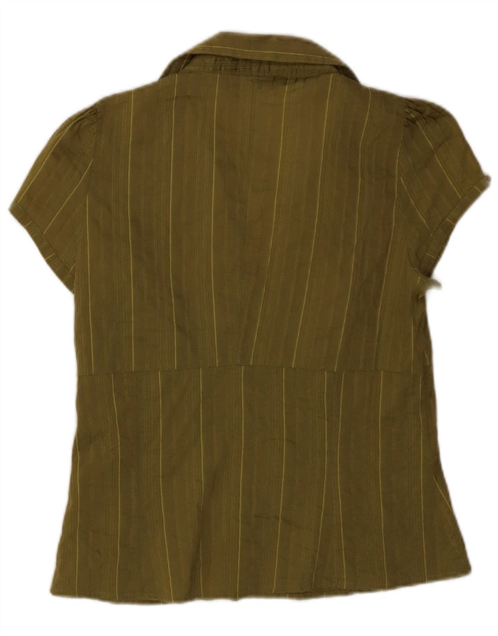 ZARA kortærmet trøje til kvinder UK 14 Stor kakistribet bomuld