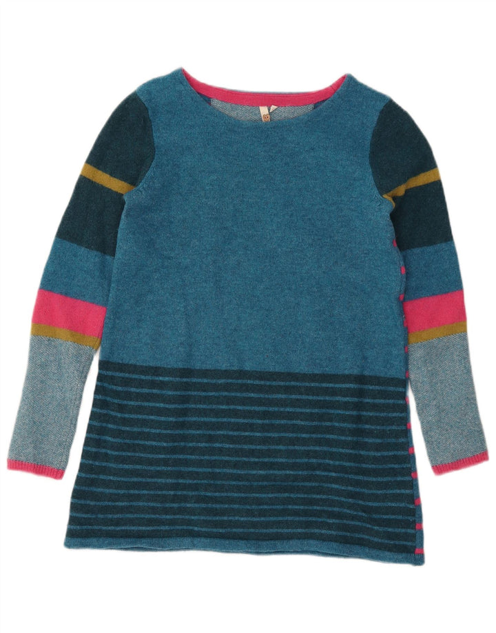 White Stuff Dame Boat Neck Jumper Sweater UK 12 Mellem blå stribet