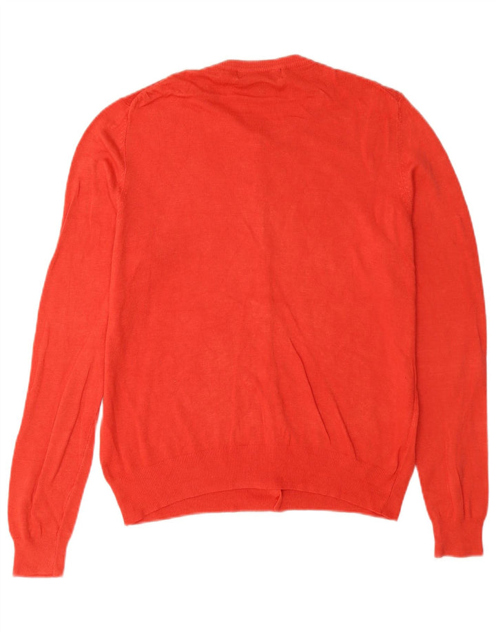 Marks & Spencer Dame Regular Fit Cardigan Sweater UK 12 Medium Rød Bomuld