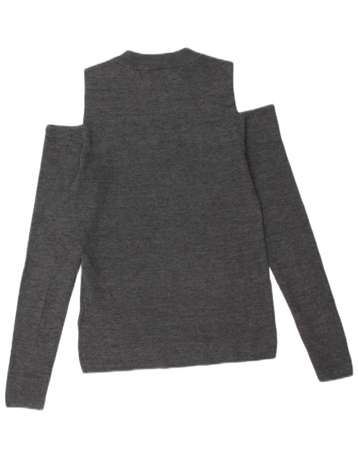 Whistles Dame Off Shoulder Jumper Sweater UK 8 Small Grey