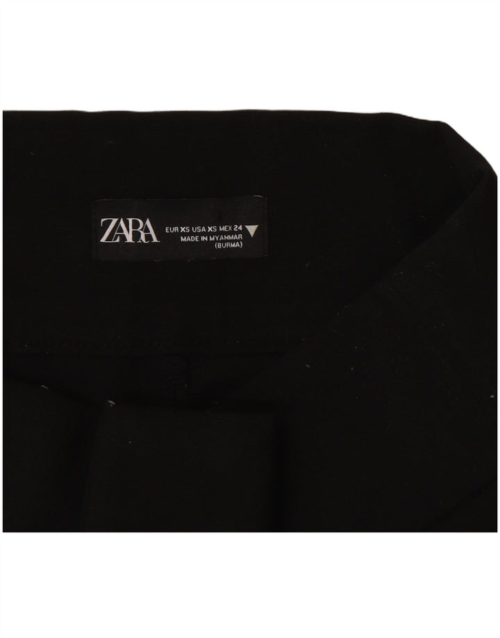 Zara Dame Slim Casual Bukser XS W24 L27 Sort Polyester