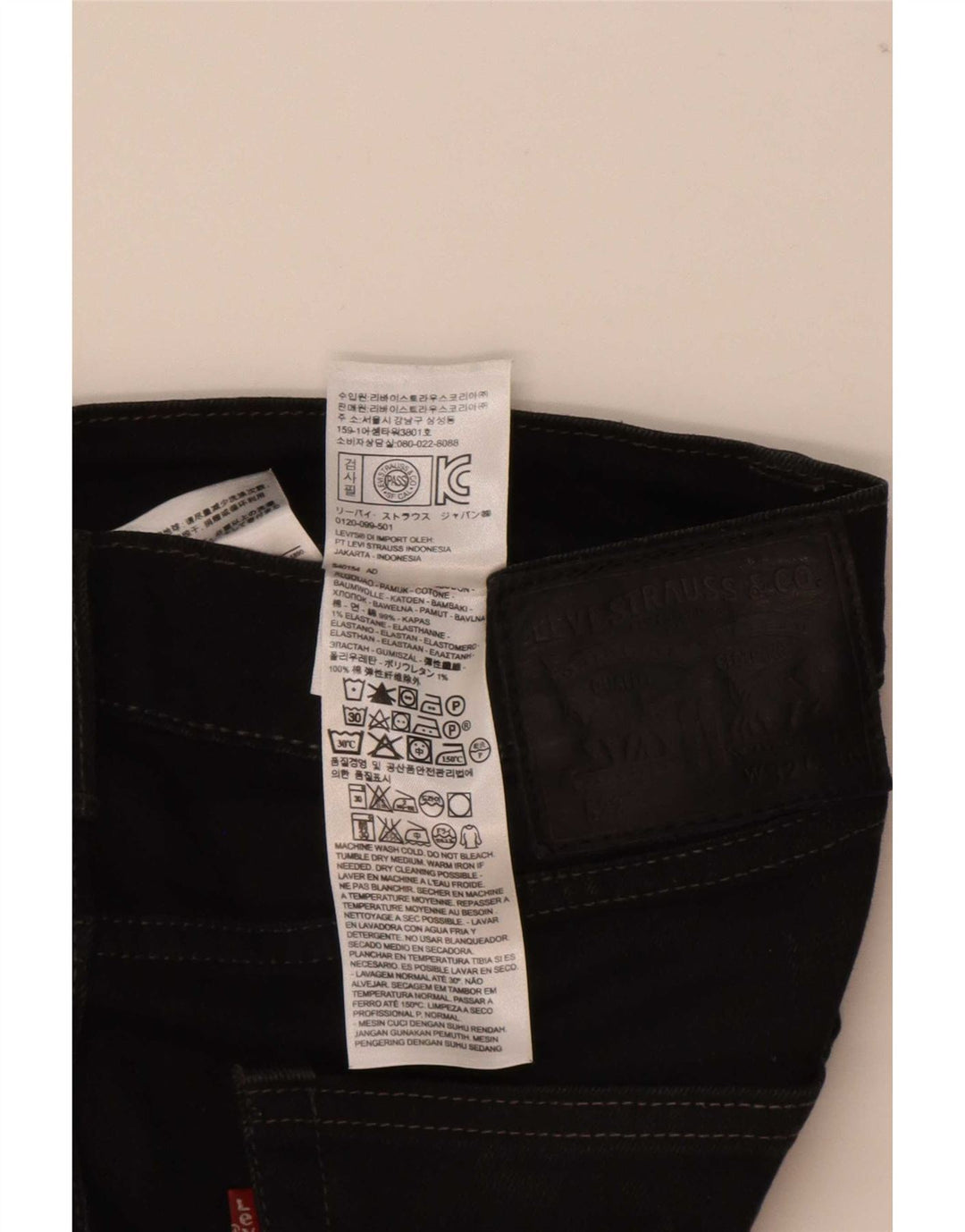 Levi's Herre 522 Slim Tapered Jeans W32 L30 Sort Bomuld
