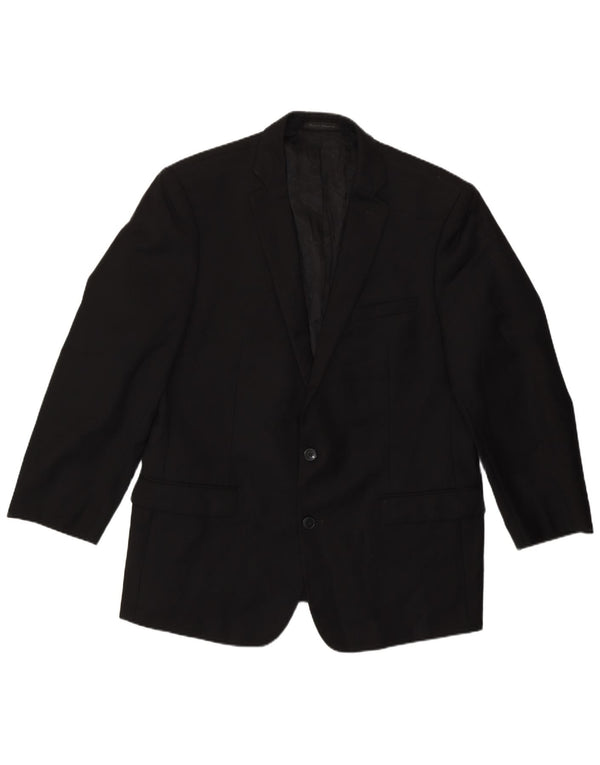 Calvin Klein Herre 2 Button Slim Fit Blazer Jacket UK 44 2XL Sort Uld
