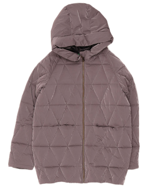 Benetton Piger hættepolstret frakke 15-16 år 2XL grå polyester