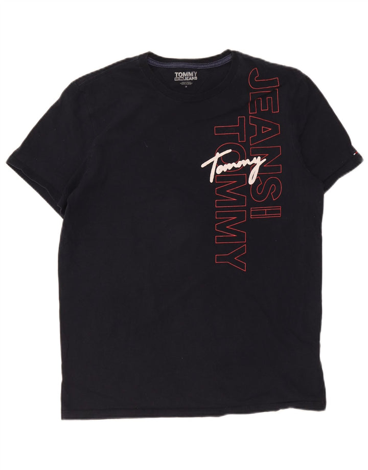 Tommy Hilfiger Herre grafisk T-shirt Top Medium Navyblå Bomuld