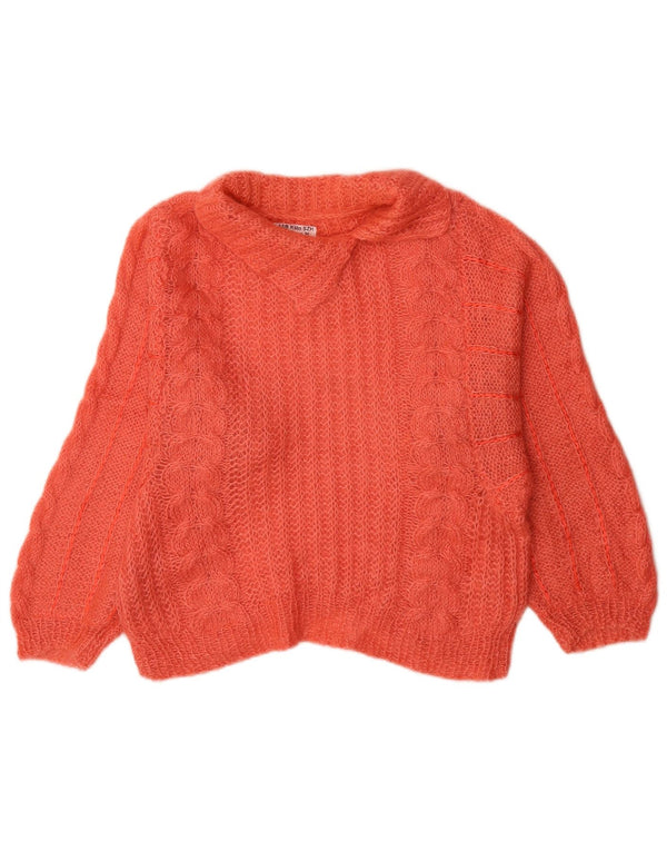 Vintage Dame Turtle Neck Jumper Sweater UK 12 Medium Orange