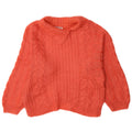 Vintage Dame Turtle Neck Jumper Sweater UK 12 Medium Orange