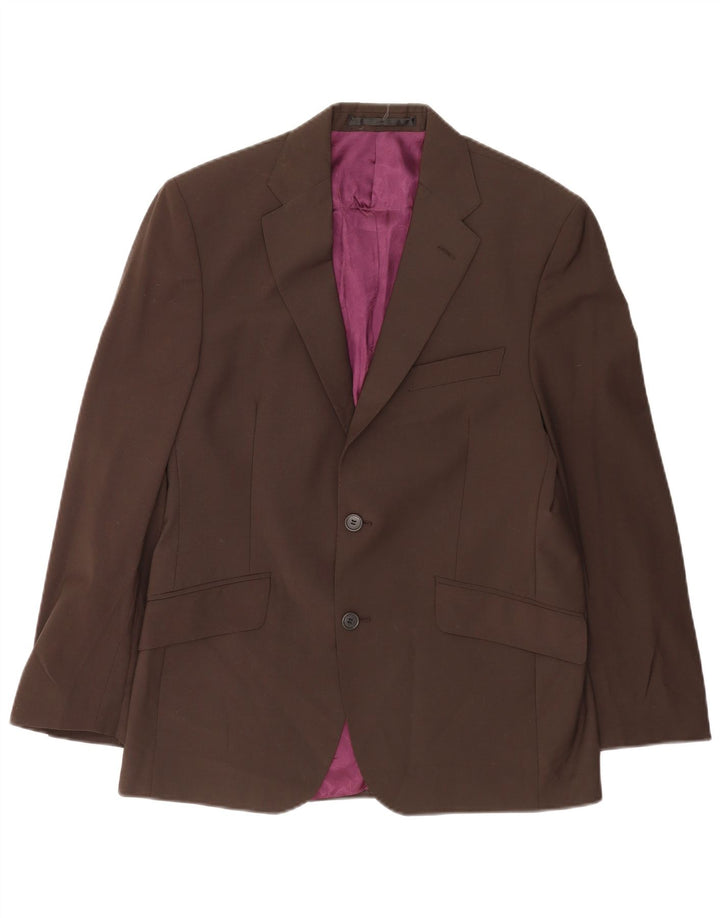 Marks & Spencer Herre 2-knaps blazerjakke UK 38 Medium Brun Uld