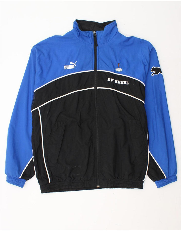 PUMA Mens Graphic Tracksuit Top Jacket Large Black Colourblock Nylon Vintage Puma and Second-Hand Puma from Messina Hembry 