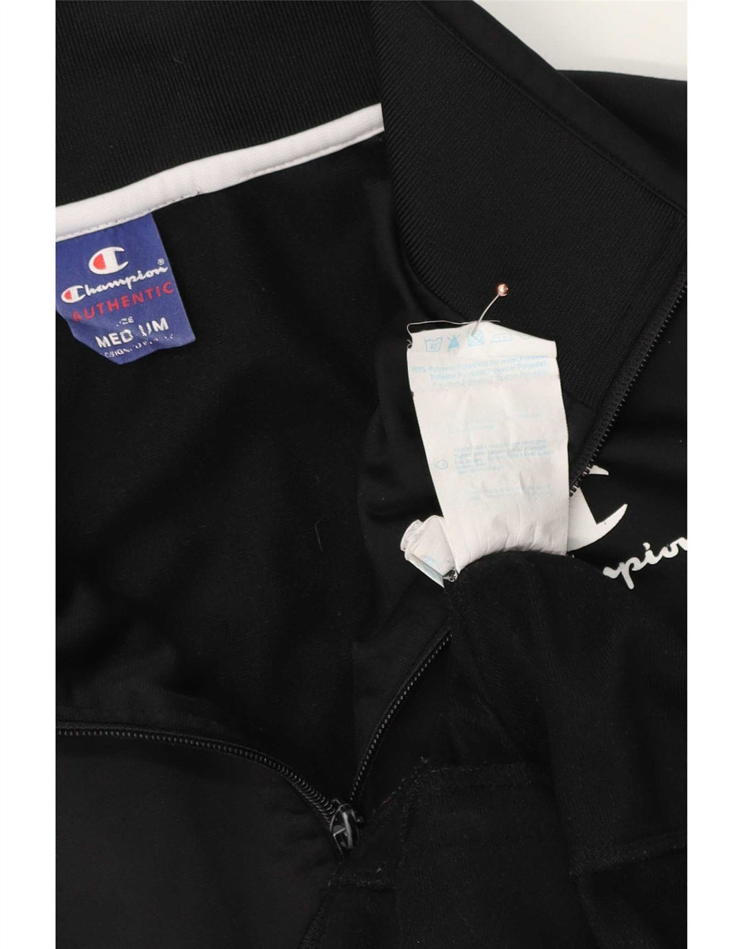 Champion Herre grafisk træningsdragt Topjakke Medium Sort Stribet Polyester